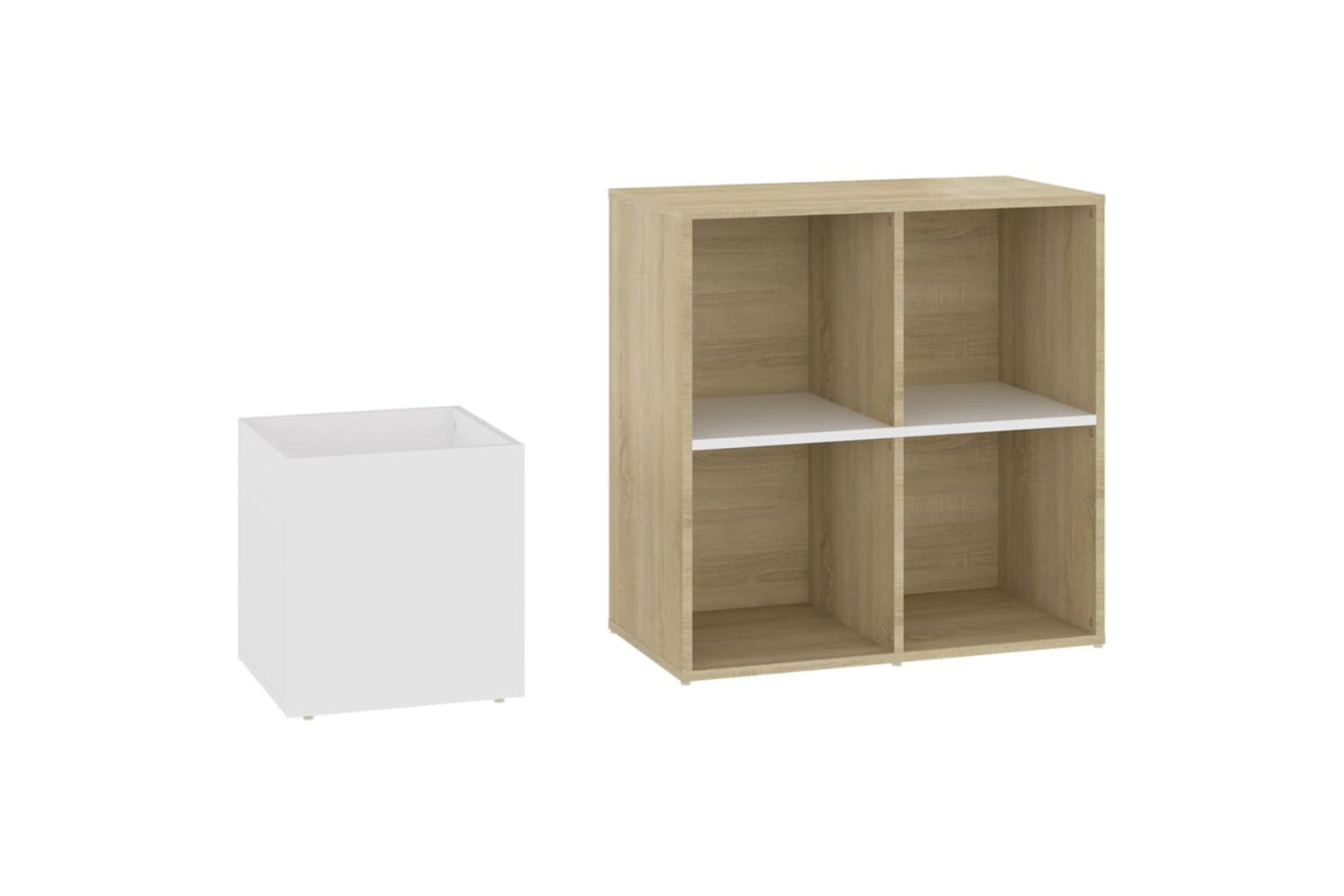 vidaXL 808256 Hall Shoe Cabinet White And Sonoma Oak 105x35.5x70cm Engineered Wood-6