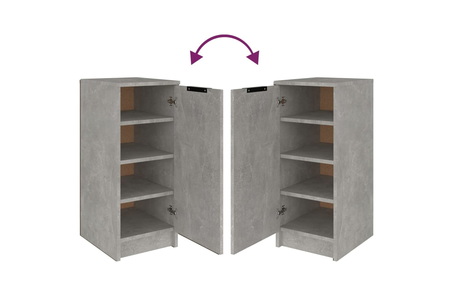 vidaXL 811416 Shoe Cabinet Concrete Grey 30x35x70cm Engineered Wood-7