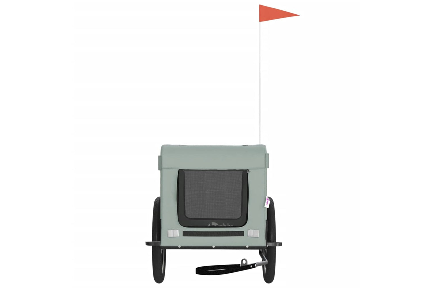 Vidaxl 93923 Pet Bike Trailer Grey And Black Oxford Fabric&iron-4