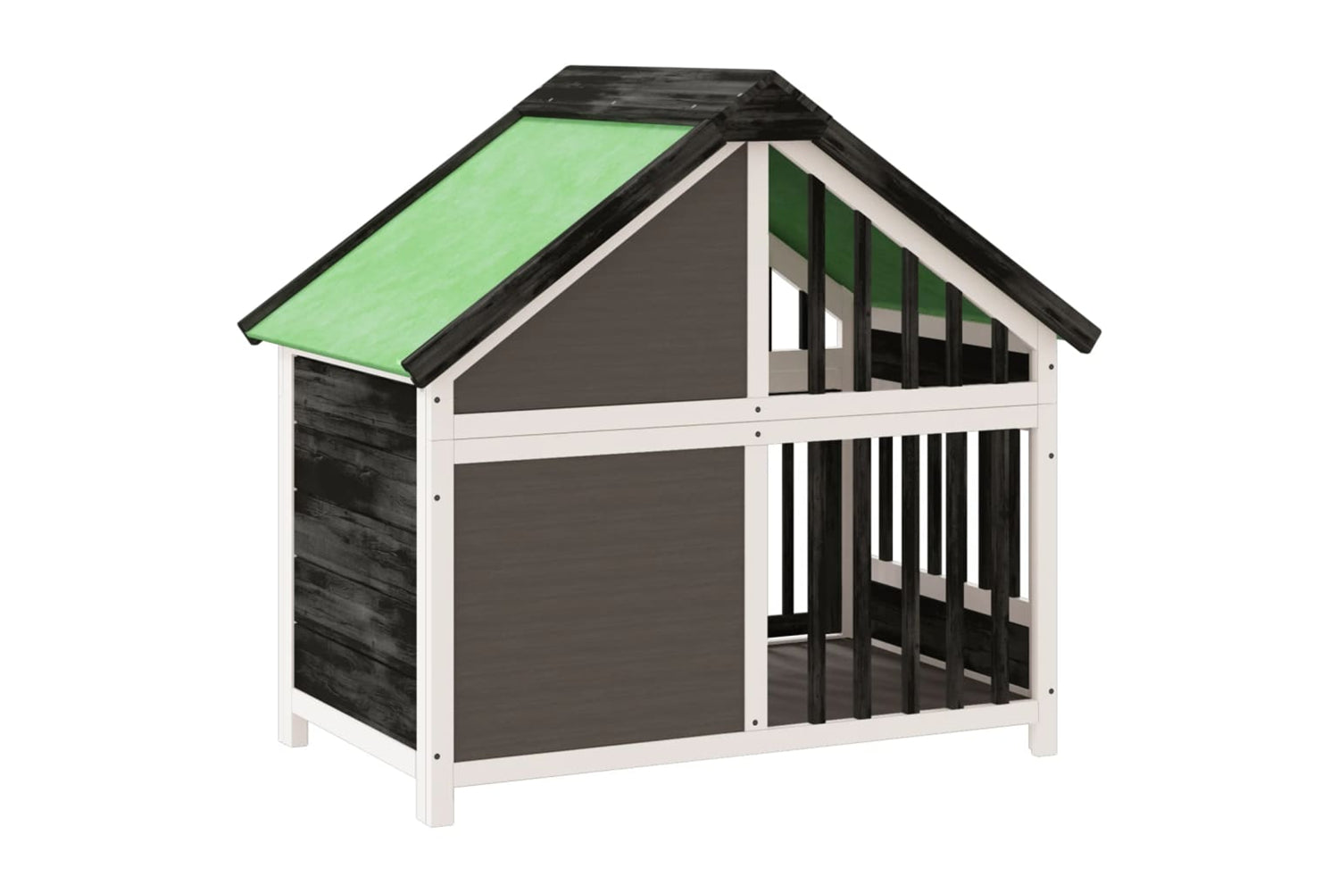 vidaXL 172268 Dog Kennel Grey 96x60.5x87cm Solid Wood Pine-5