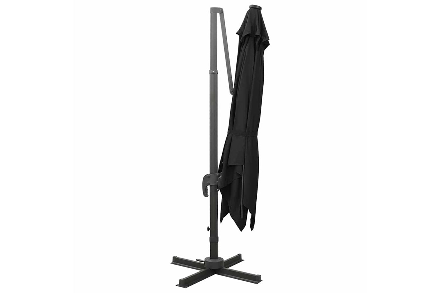 Vidaxl Cantilever Umbrella With Pole And Led Lights Black 300 Cm-3