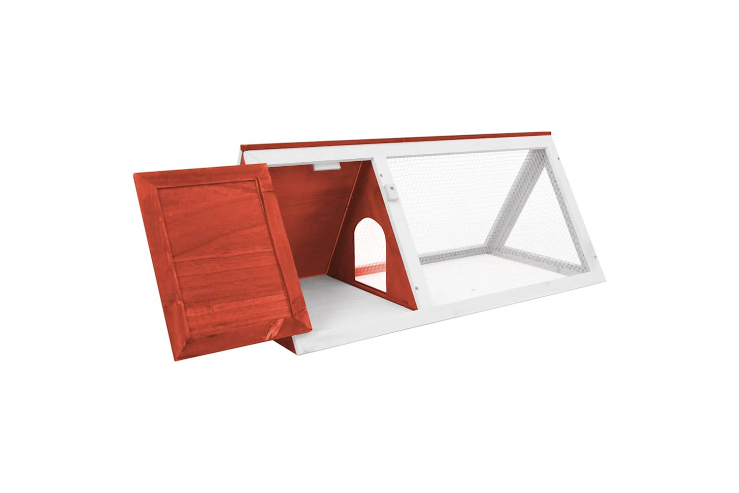 Vidaxl 170854 Animal Rabbit Cage Red Wood-4