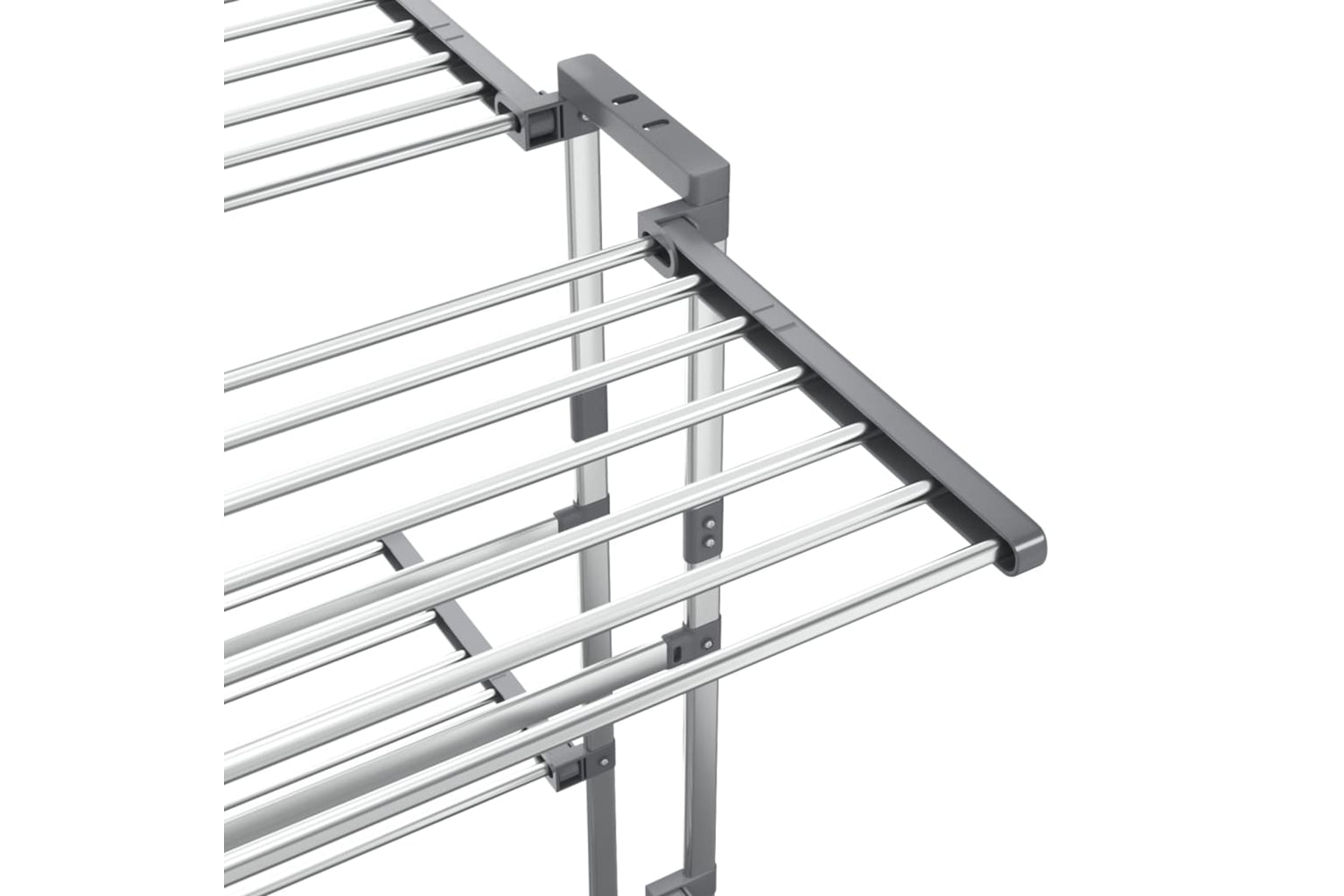 vidaXL 344377 2-tier Laundry Drying Rack With Wheels Silver 60x70x106cm-6