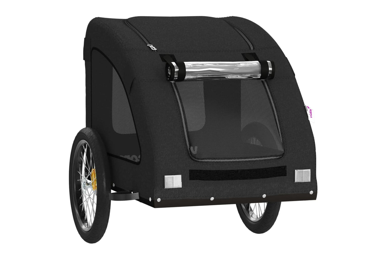 Vidaxl 93968 Pet Bike Trailer Black Oxford Fabric And Iron-4