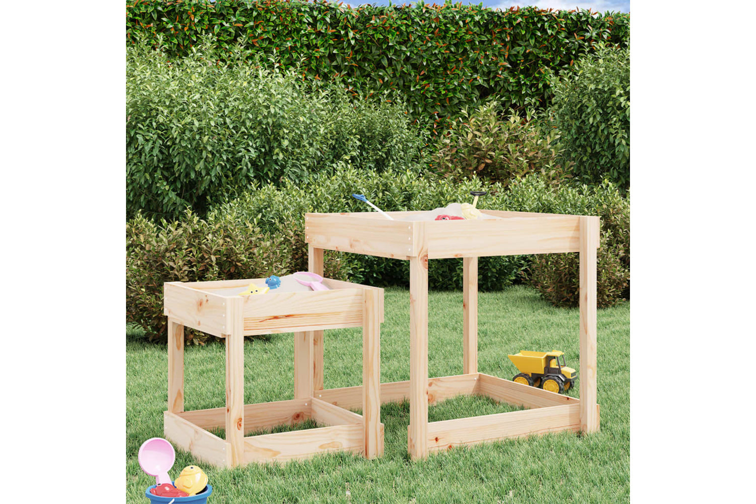 vidaXL 825051 Sand Tables 2 Pcs Solid Wood Pine-2