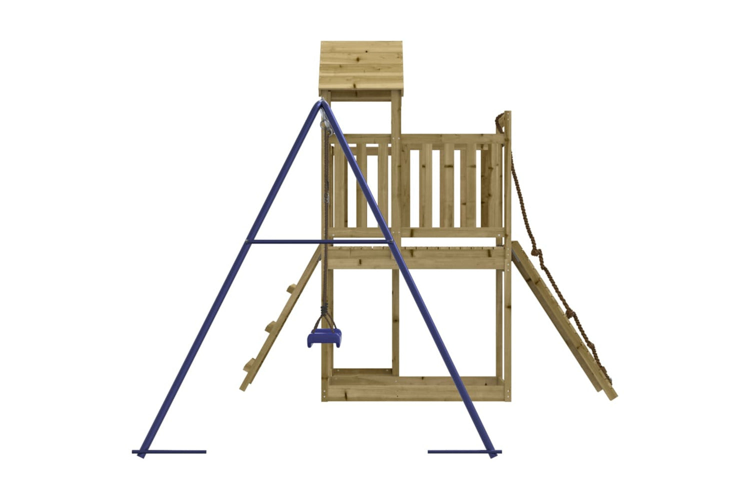 Vidaxl 3155836 Playhouse With Climbing Wall Swing Impregnated Wood Pine-6