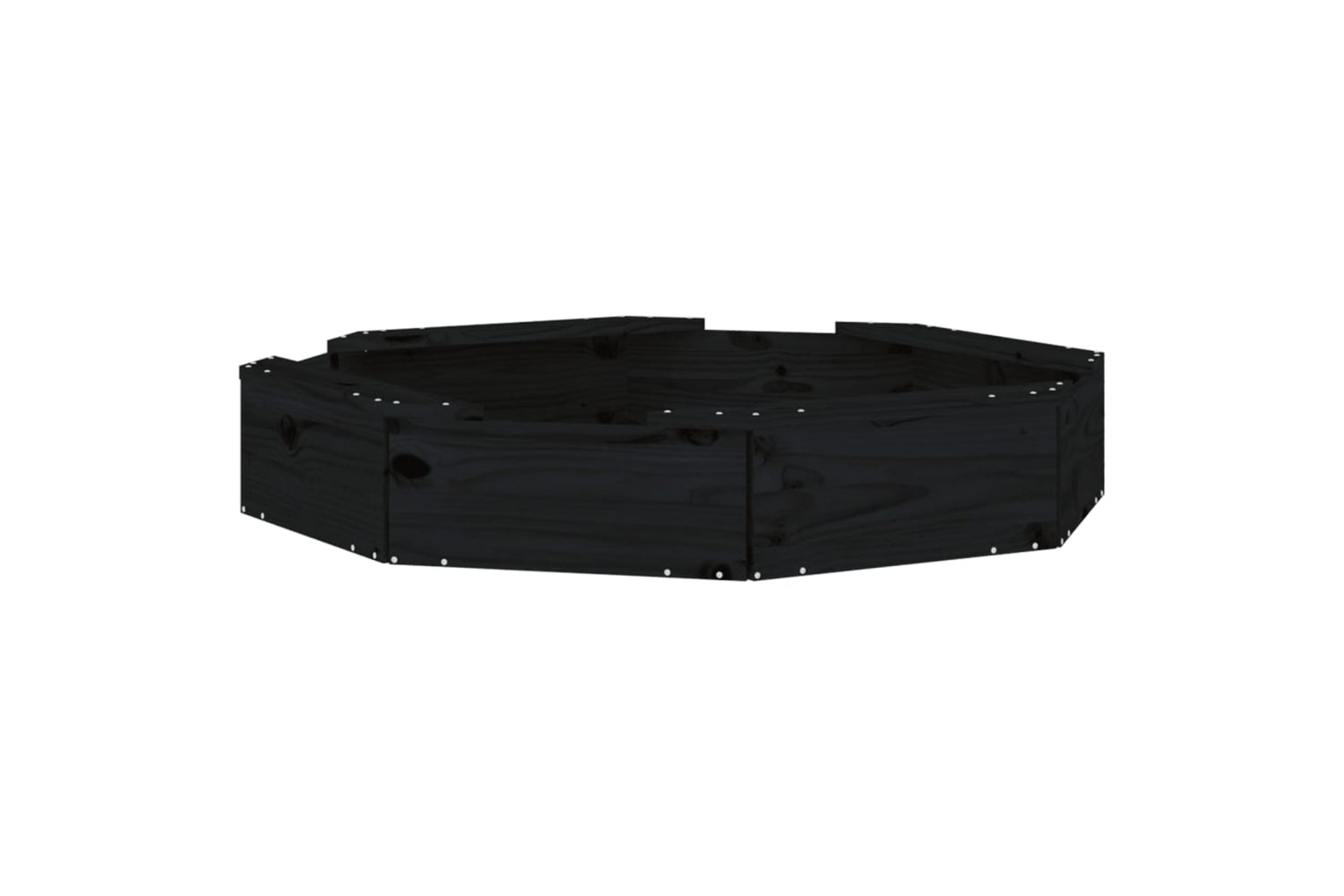 vidaXL 825013 Sandbox With Seats Black Octagon Solid Wood Pine-5