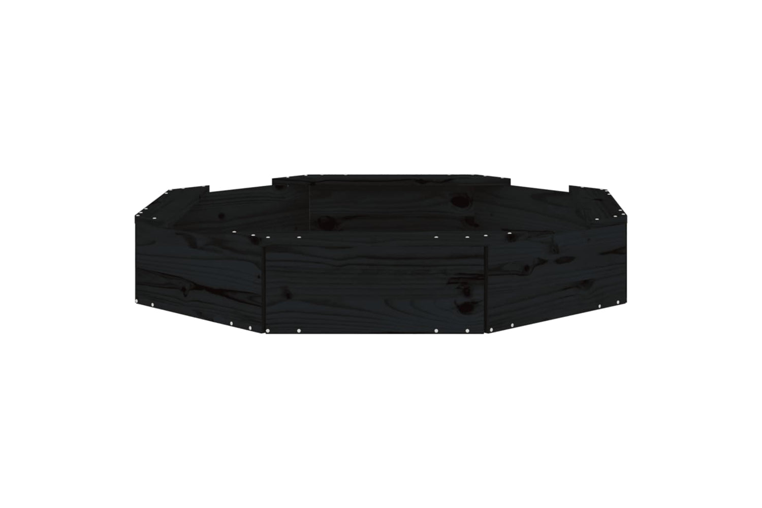 vidaXL 825013 Sandbox With Seats Black Octagon Solid Wood Pine-3