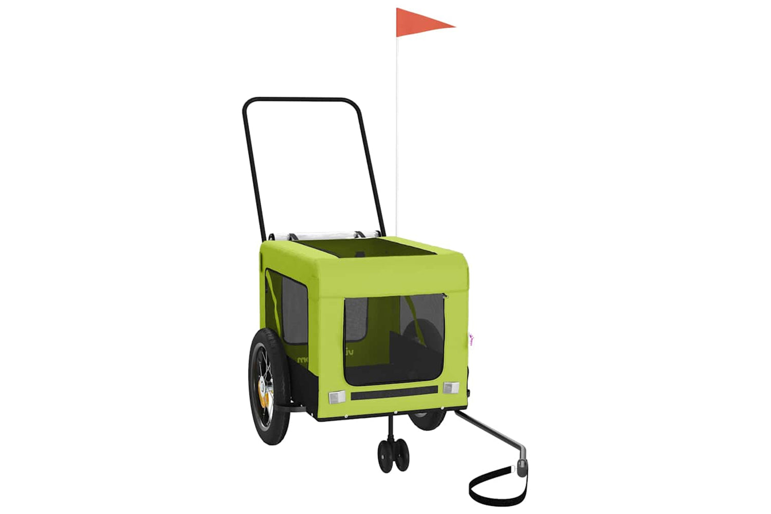 Vidaxl 93934 Pet Bike Trailer Green And Black Oxford Fabric And Iron-3