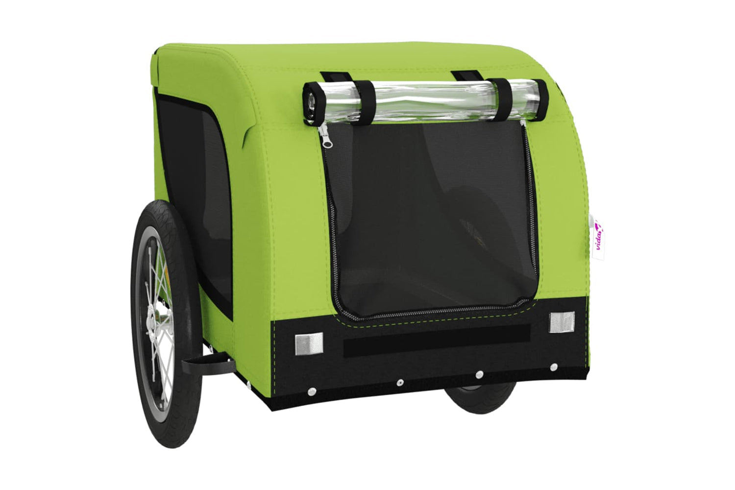 Vidaxl 94004 Pet Bike Trailer Green And Black Oxford Fabric And Iron-3
