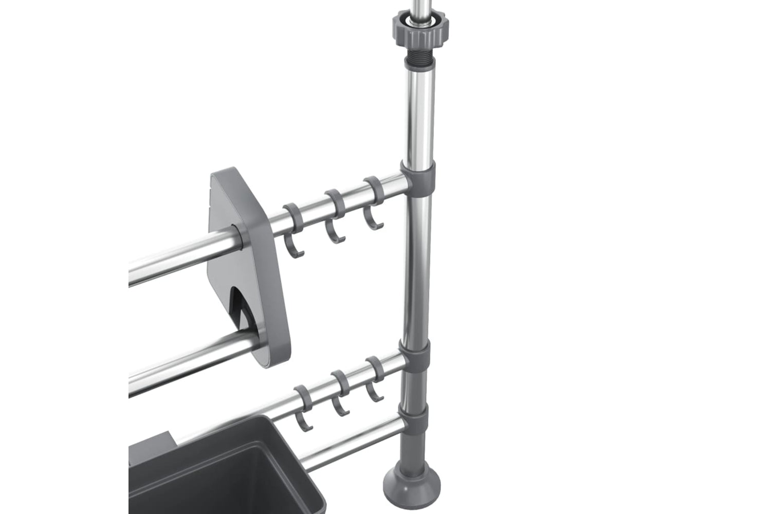 Vidaxl 344378 Adjustable Kitchen Organiser Aluminium-5