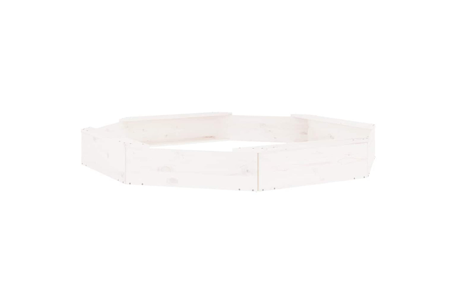 vidaXL 825017 Sandbox With Seats White Octagon Solid Wood Pine-5