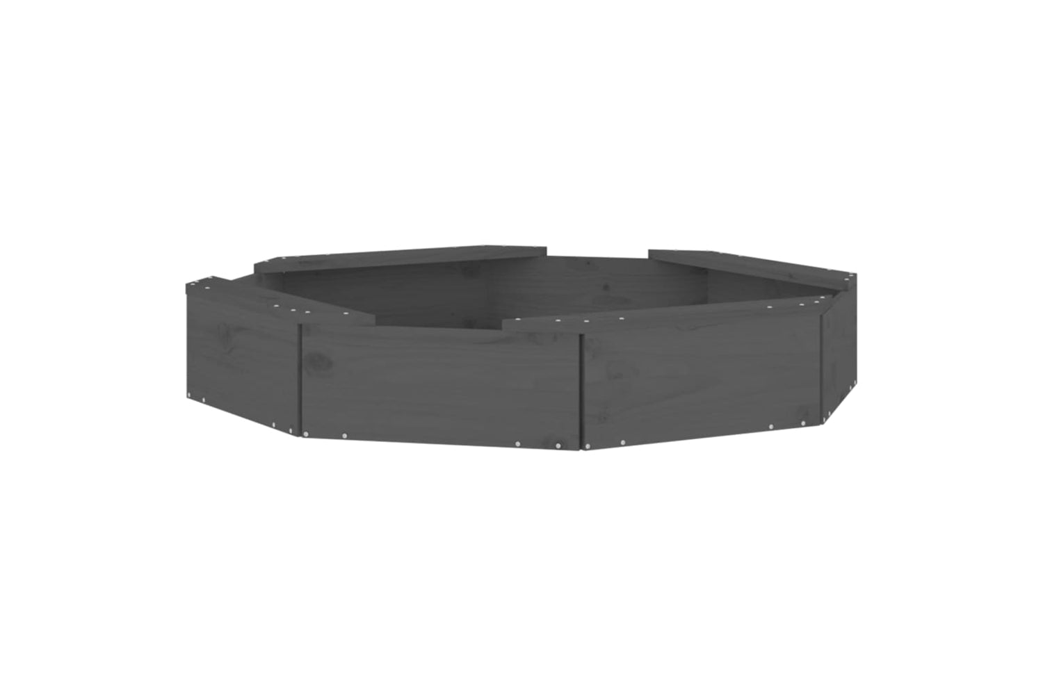vidaXL 825011 Sandbox With Seats Grey Octagon Solid Wood Pine-5
