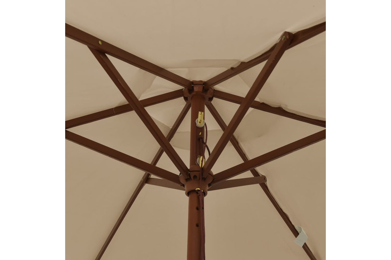 vidaXL 363162 Garden Parasol With Wooden Pole Taupe 196x231cm-5