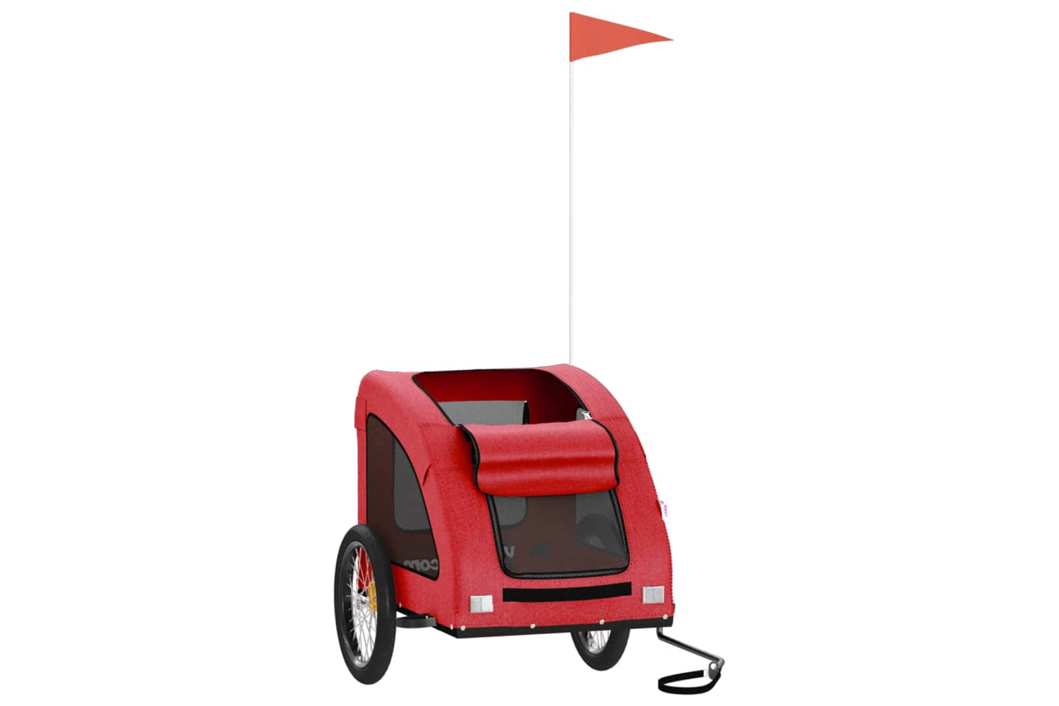 Vidaxl 93964 Pet Bike Trailer Red Oxford Fabric And Iron-2