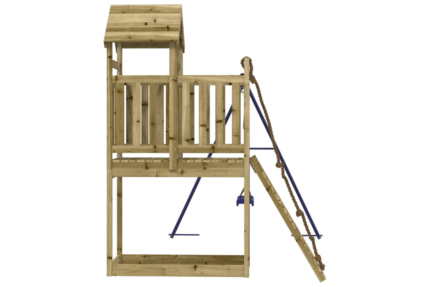 Vidaxl 3155968 Playhouse With Climbing Wall Swing Impregnated Wood Pine-6