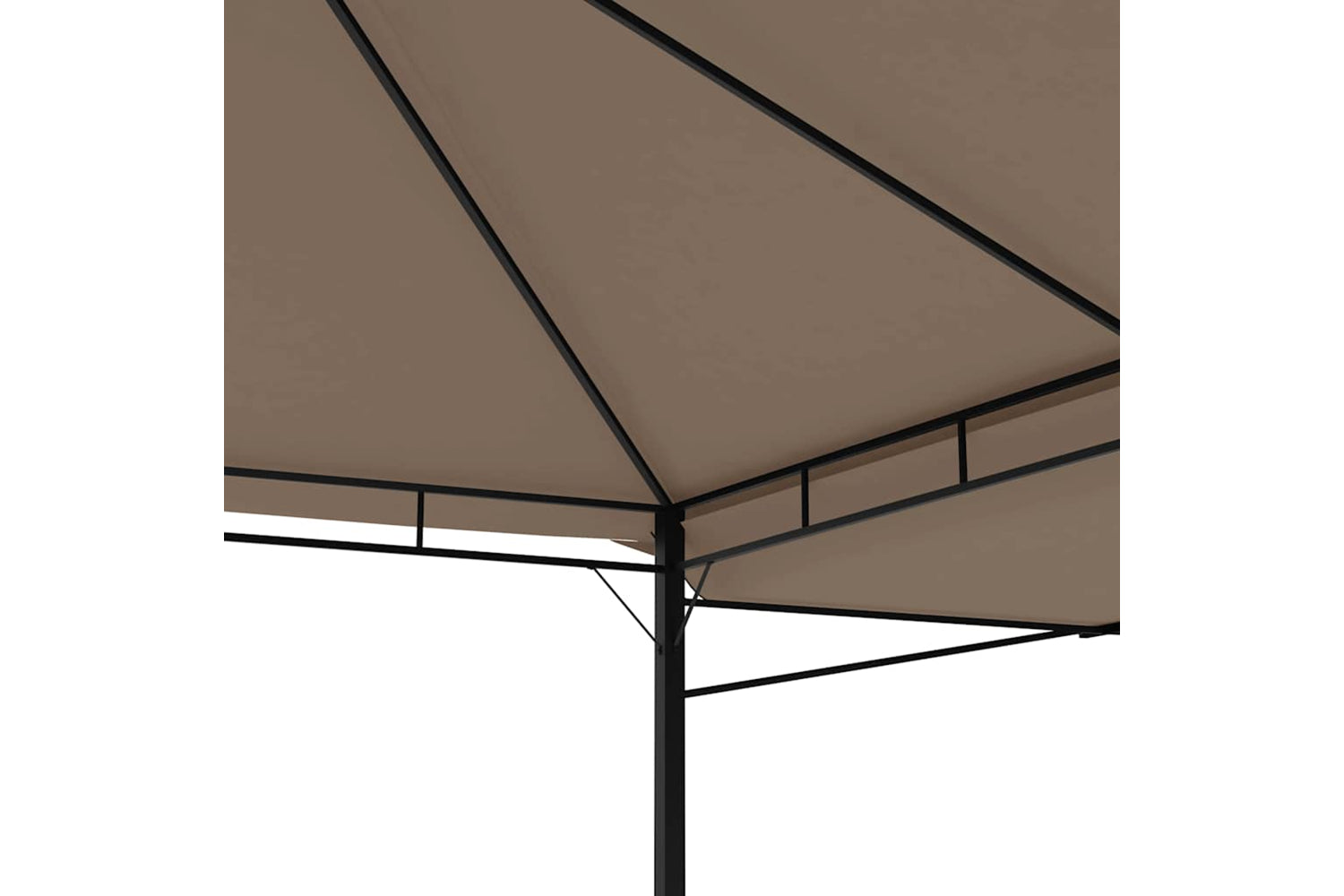 Vidaxl 312268 Gazebo With Double Extending Roofs 3x3x2.75 M Taupe 180g/mâ²-7