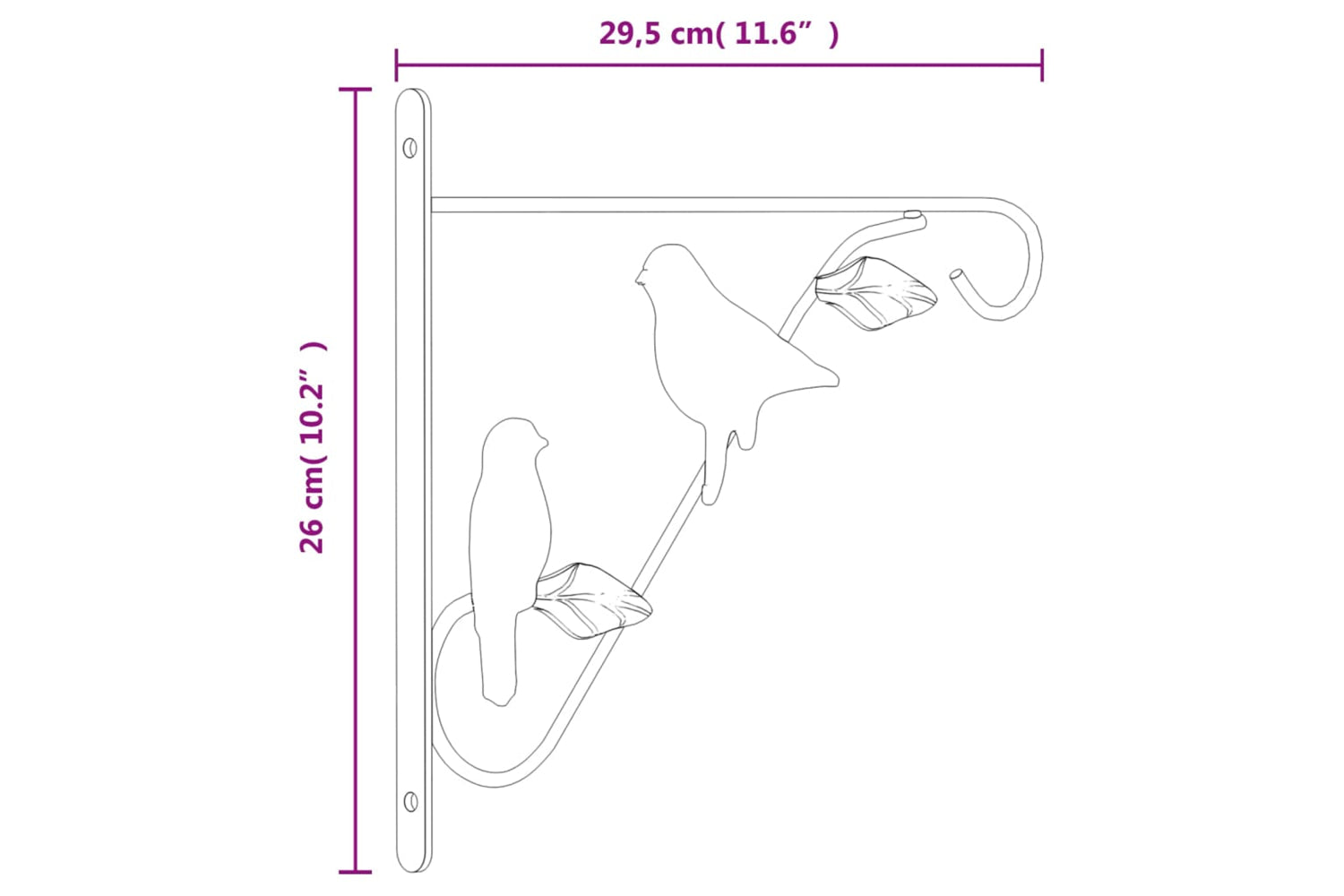 Vidaxl 319361 Hanging Basket Brackets 4 Pcs Black Steel-7