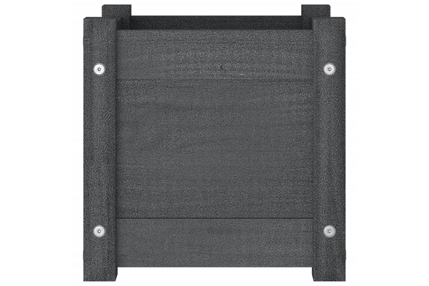 vidaXL 810527 Garden Planters 2 Pcs Grey 31x31x31cm Solid Pinewood-4