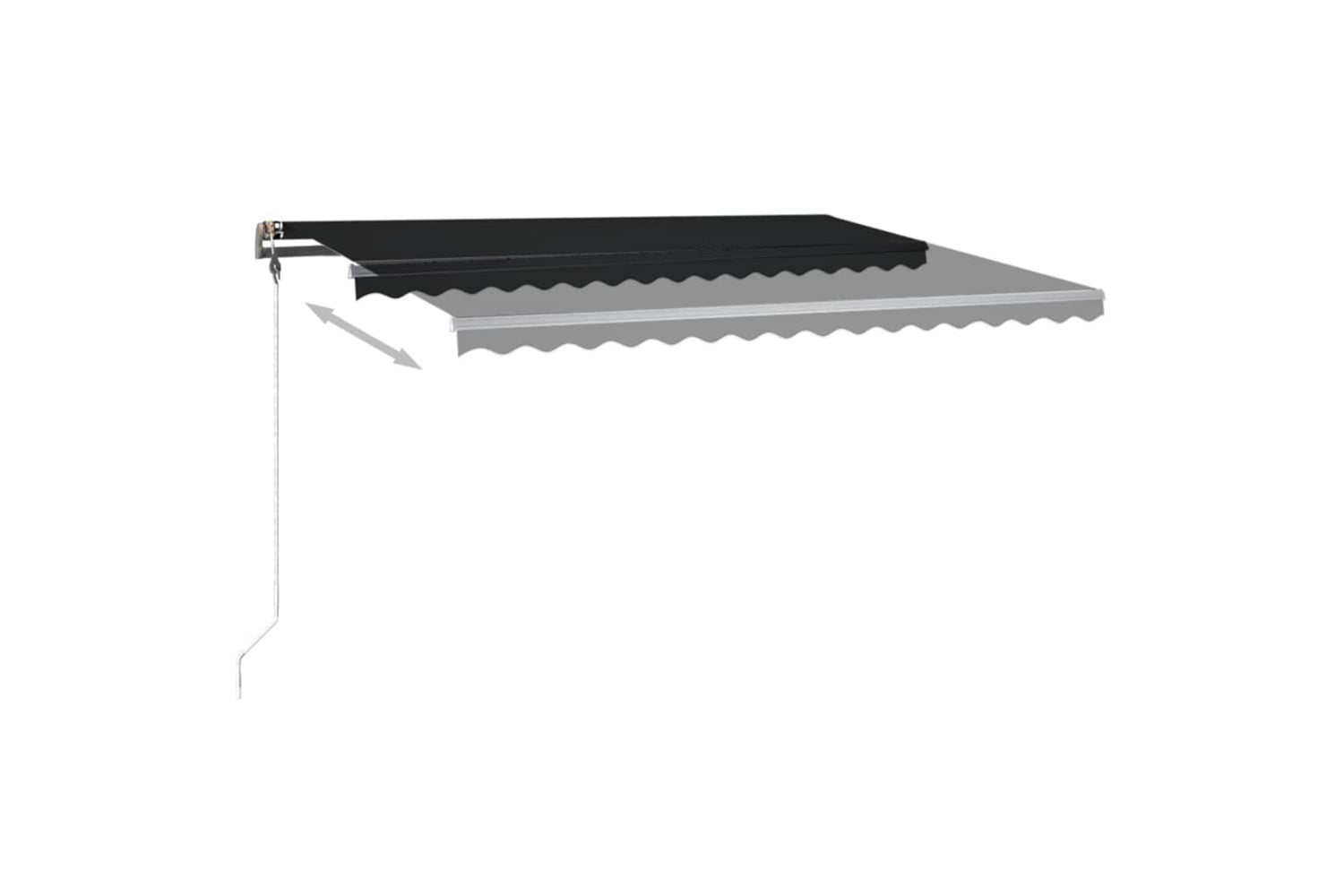 vidaXL 3069824 Manual Retractable Awning With Led 400x350cm Anthracite-5