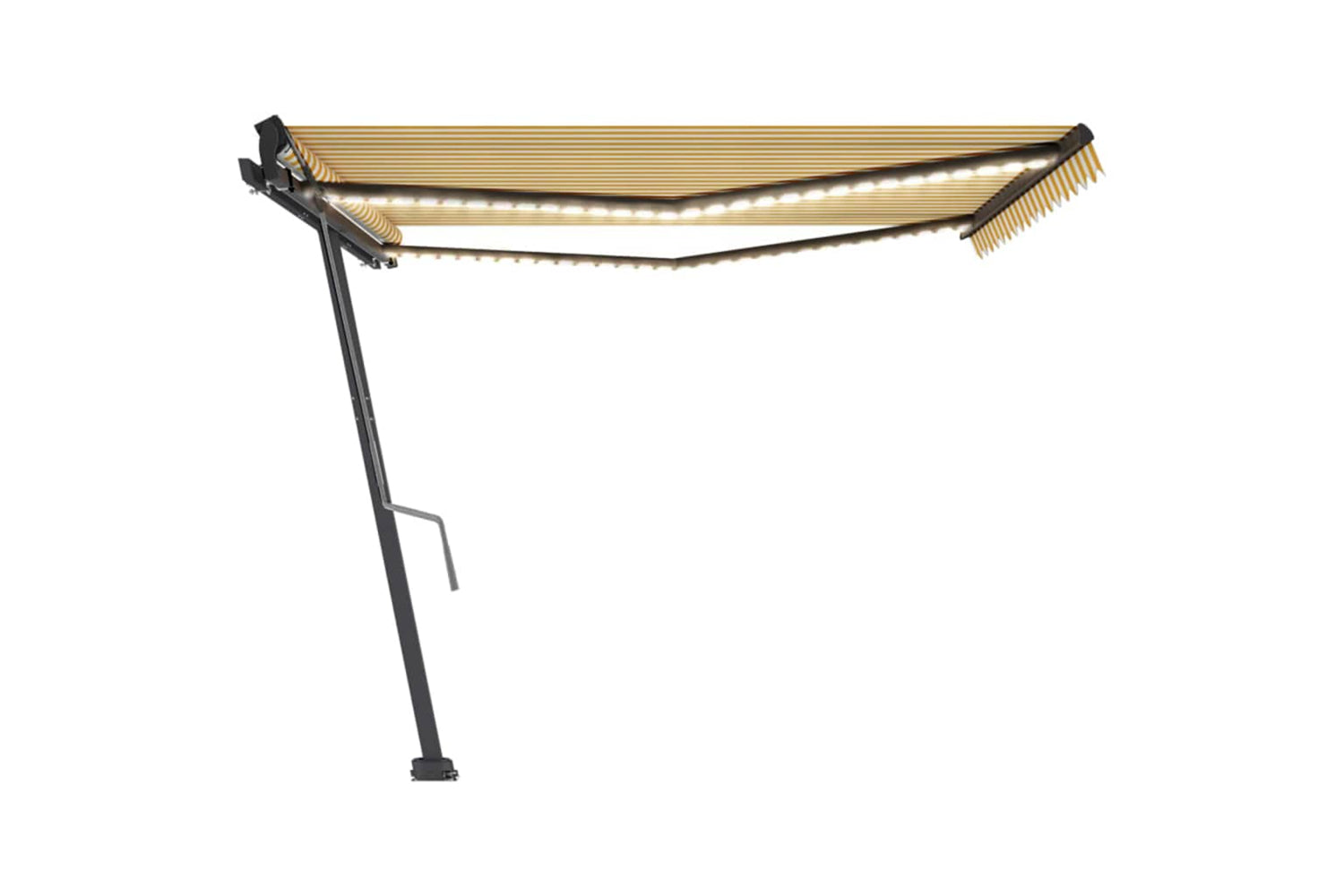 vidaXL 3069823 Manual Retractable Awning With Led 400x350cm Yellow And White-5