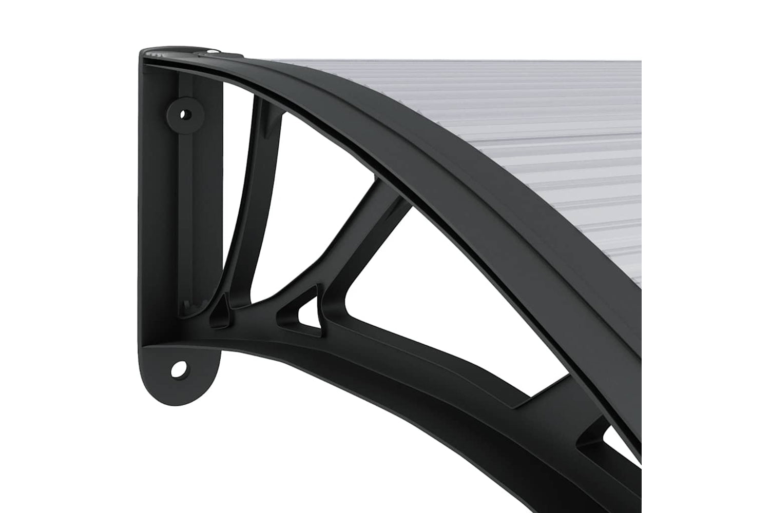 vidaXL 153578 Door Canopy Black And Transparent 300x80cm Polycarbonate-5