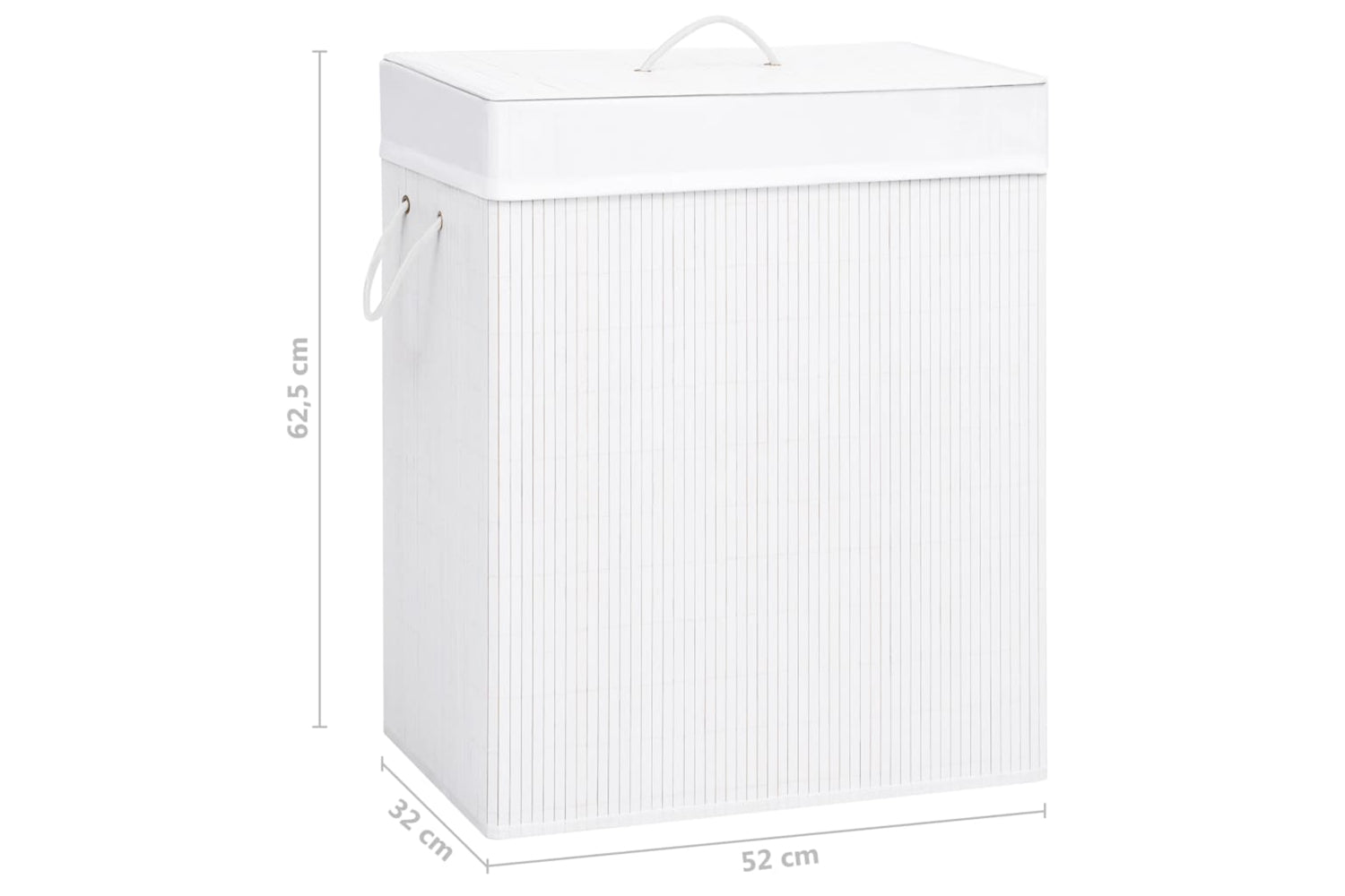 Vidaxl 320744 Bamboo Laundry Basket White 100 L-9
