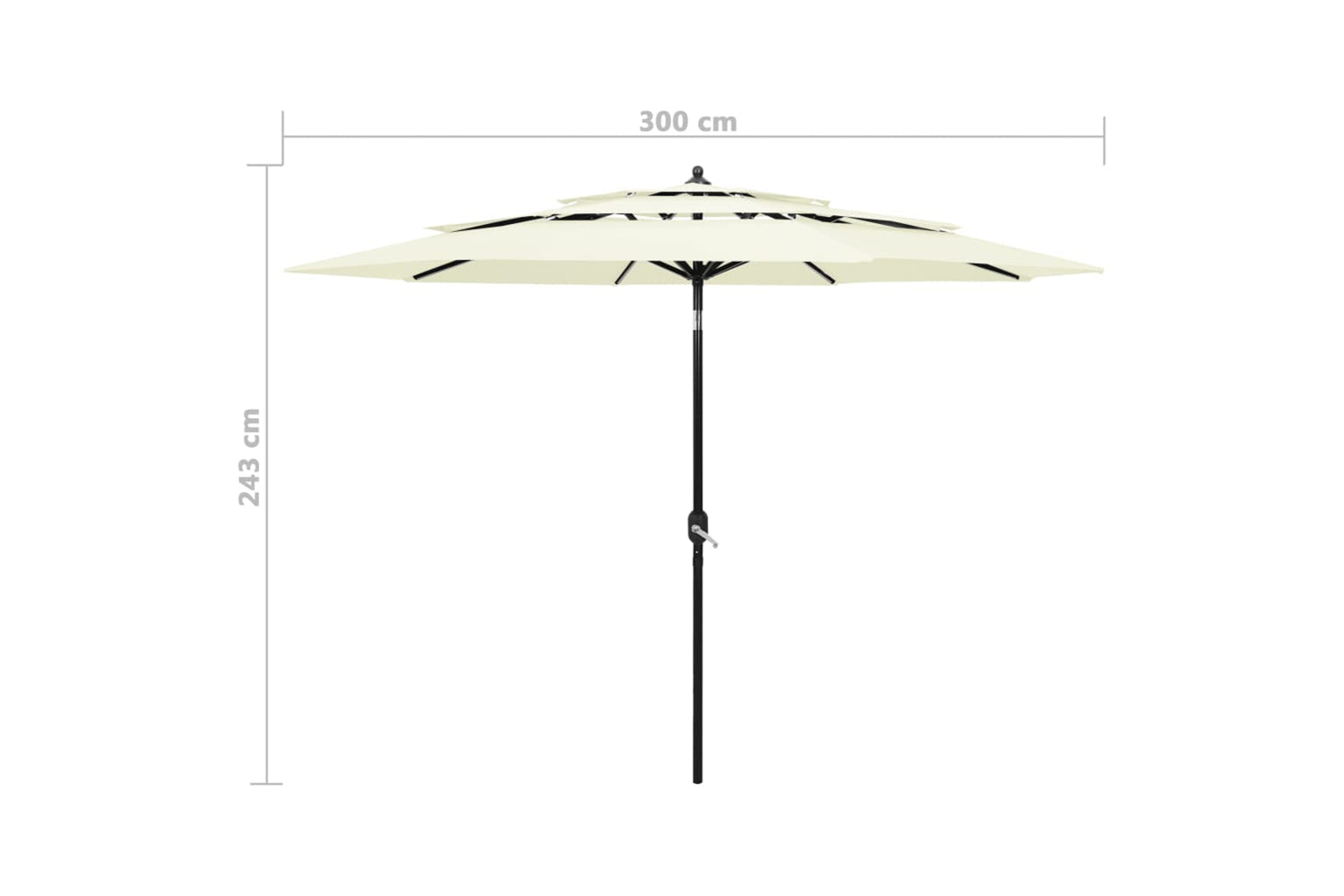 Vidaxl 313868 3-tier Parasol With Aluminium Pole Sand 3 M-8