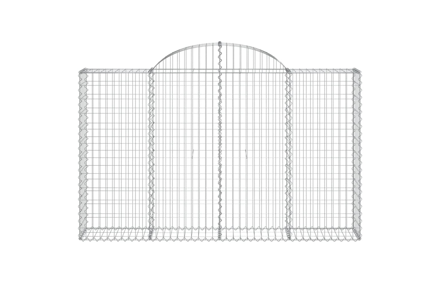 vidaXL 3146134 Arched Gabion Baskets 5 Pcs 200x30x120/140cm Galvanised Iron-3