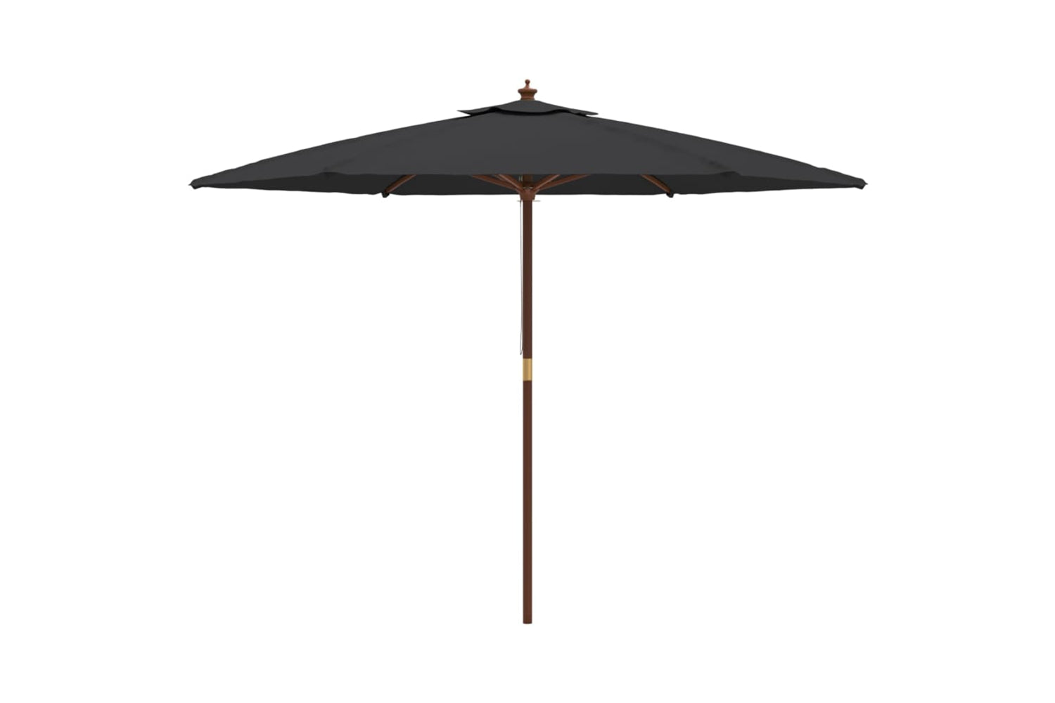 vidaXL 363173 Garden Parasol With Wooden Pole Black 299x240cm-3