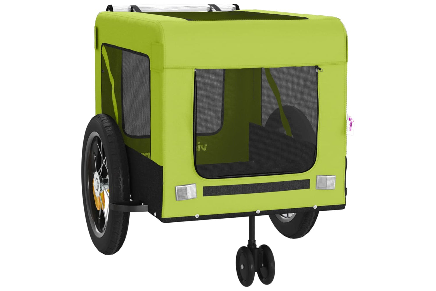 Vidaxl 93948 Pet Bike Trailer Green And Black Oxford Fabric And Iron-5