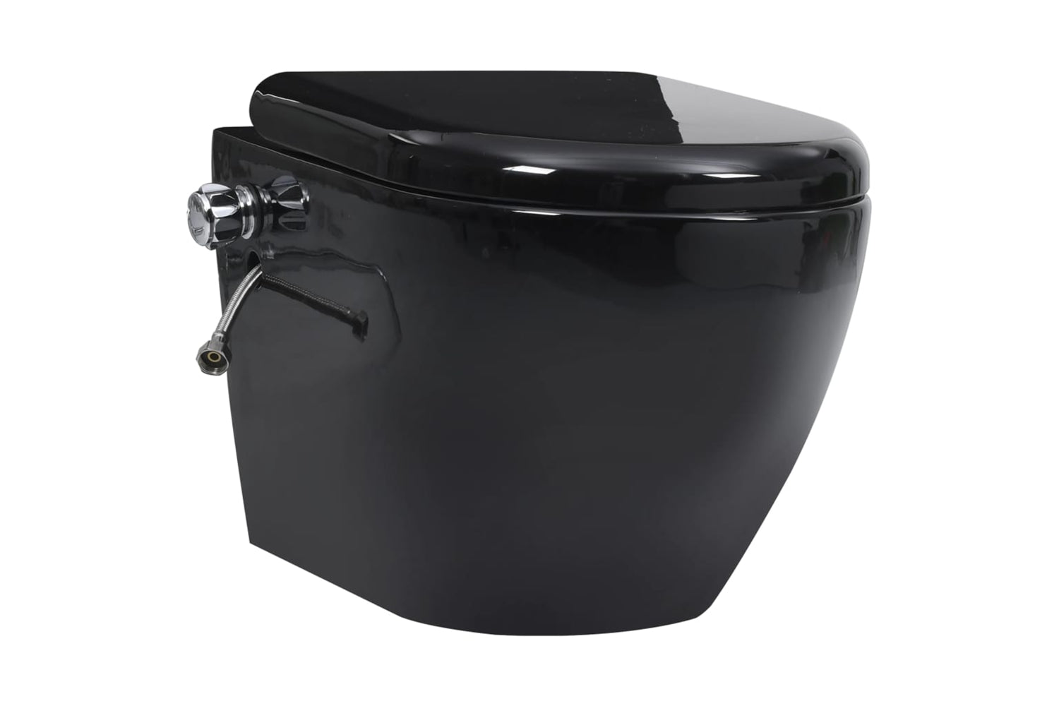 Vidaxl 145782 Wall Hung Rimless Toilet With Bidet Function Ceramic Black-6