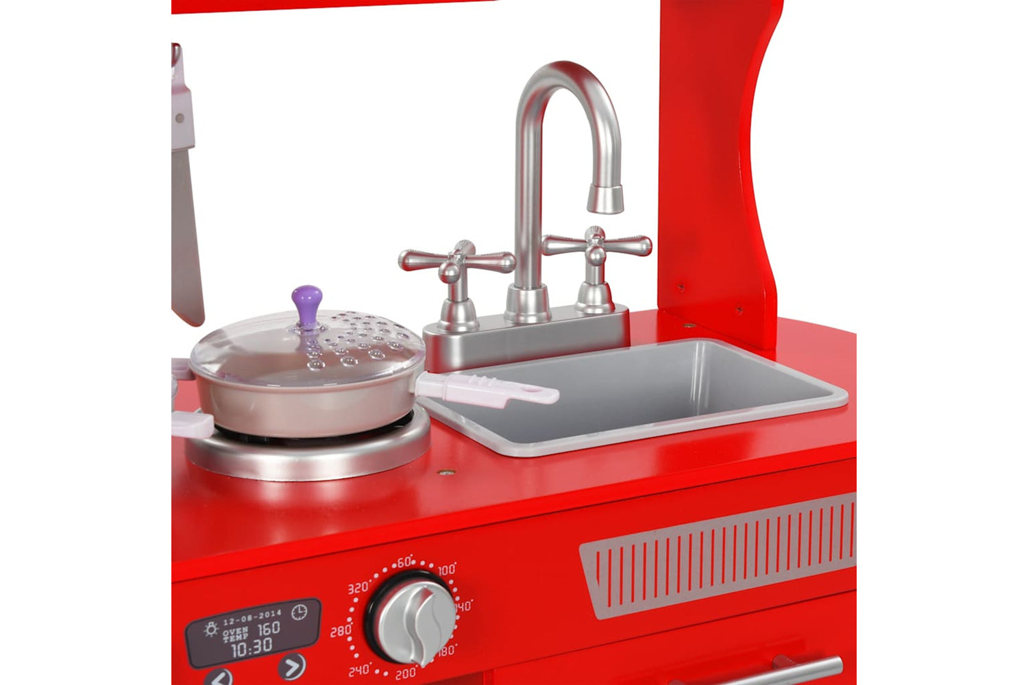 Vidaxl Kids' Play Kitchen Mdf 84x31x89 Cm Red-5