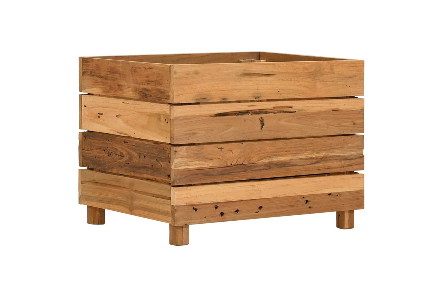 vidaXL Raised Bed 50x40x38cm Recycled Teak Wood And Steel-9