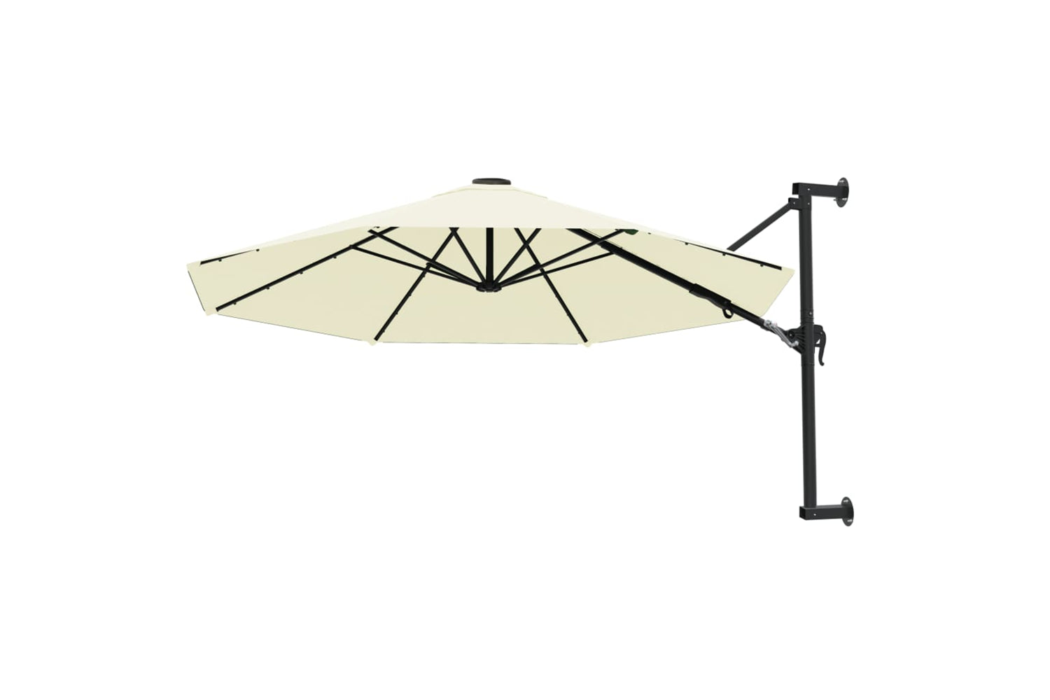 vidaXL Wall-mounted Parasol With Metal Pole 300cm Sand-3