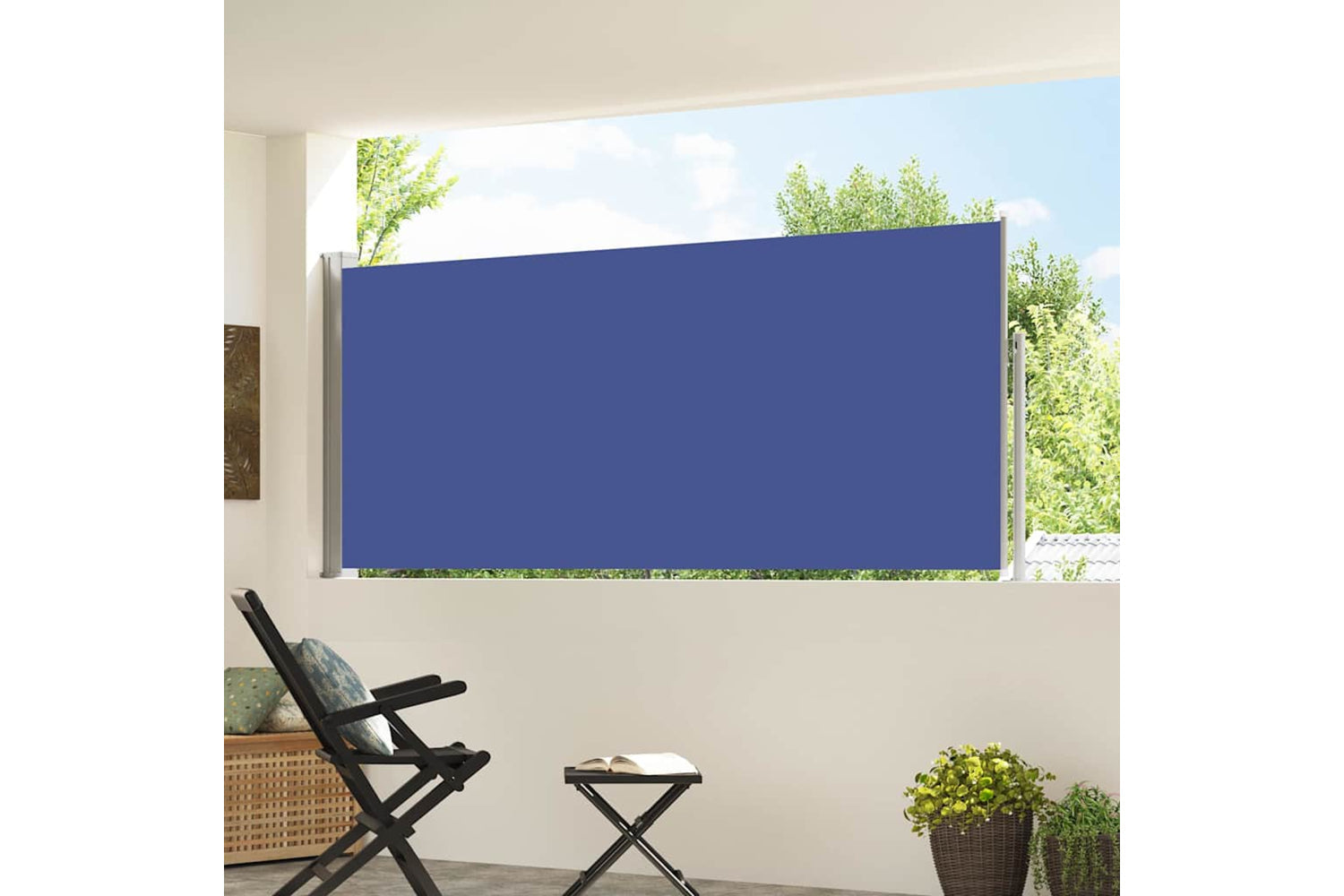 vidaXL 45361 Retractable Side Awning 120 X 300cm Blue-2