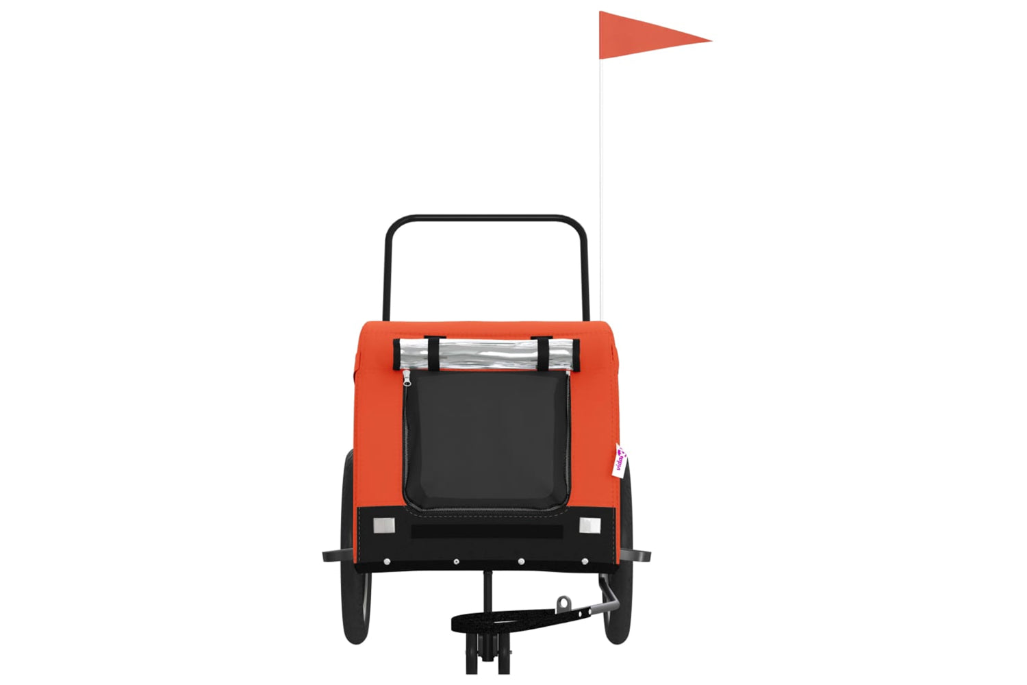 Vidaxl 94026 Pet Bike Trailer Orange And Black Oxford Fabric And Iron-2