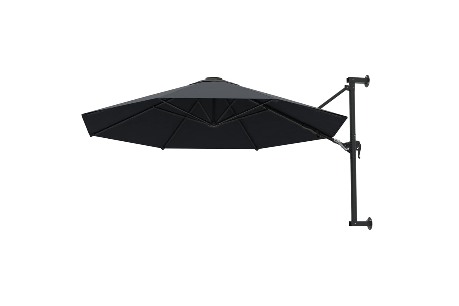 vidaXL Wall-mounted Parasol With Metal Pole 300cm Anthracite-3