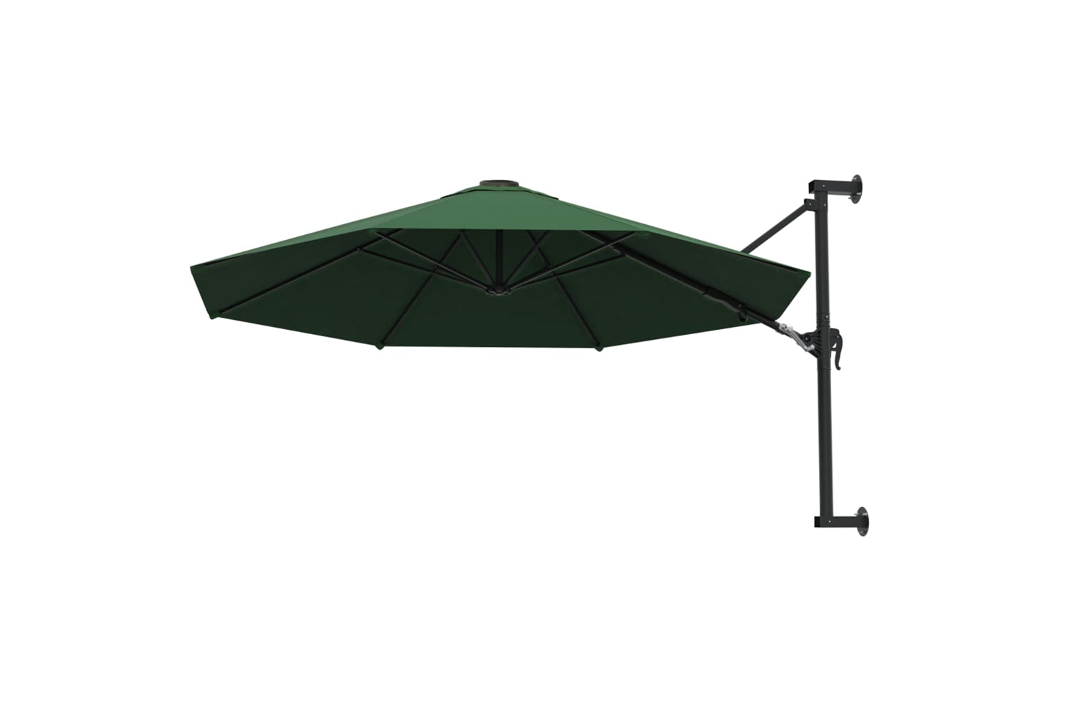 vidaXL Wall-mounted Parasol With Metal Pole 300cm Green-3