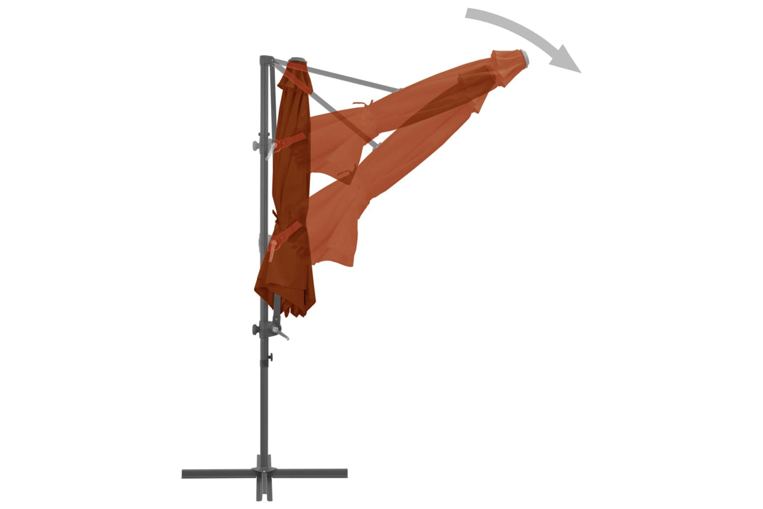 vidaXL 312313 Cantilever Umbrella With Steel Pole Terracotta 300cm-5