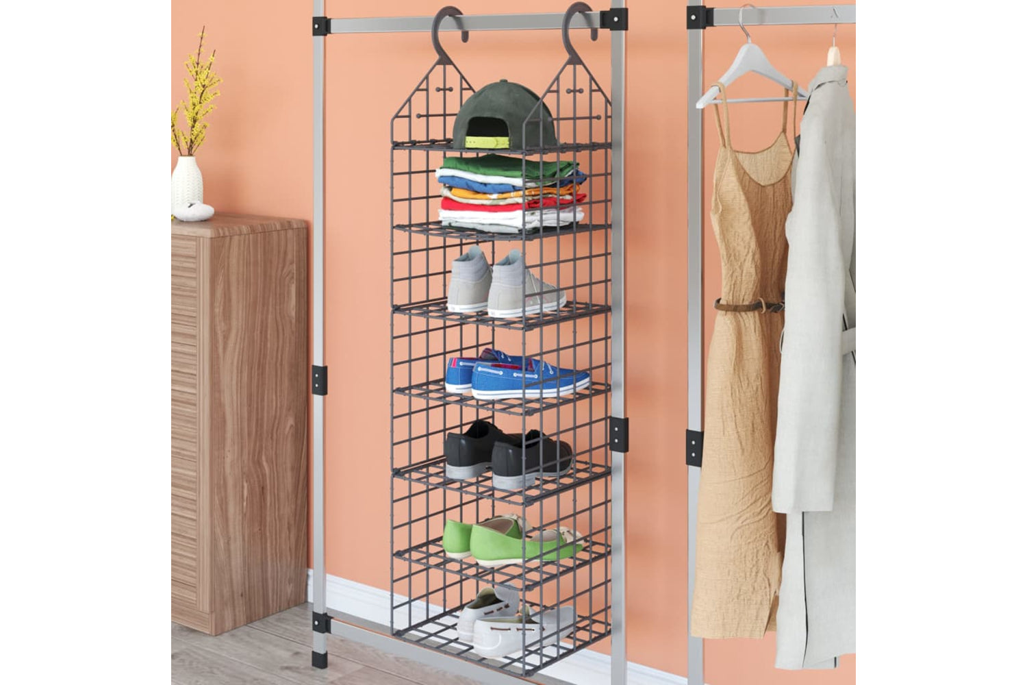 Vidaxl 344375 Hanging Closet Organiser With 7 Shelves-6