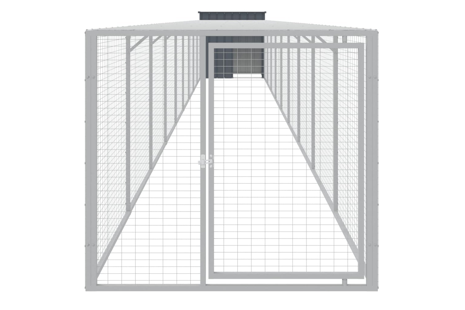 vidaXL 3189092 Chicken Cage With Run Anthracite 110x1017x110cm Galvanised Steel-2