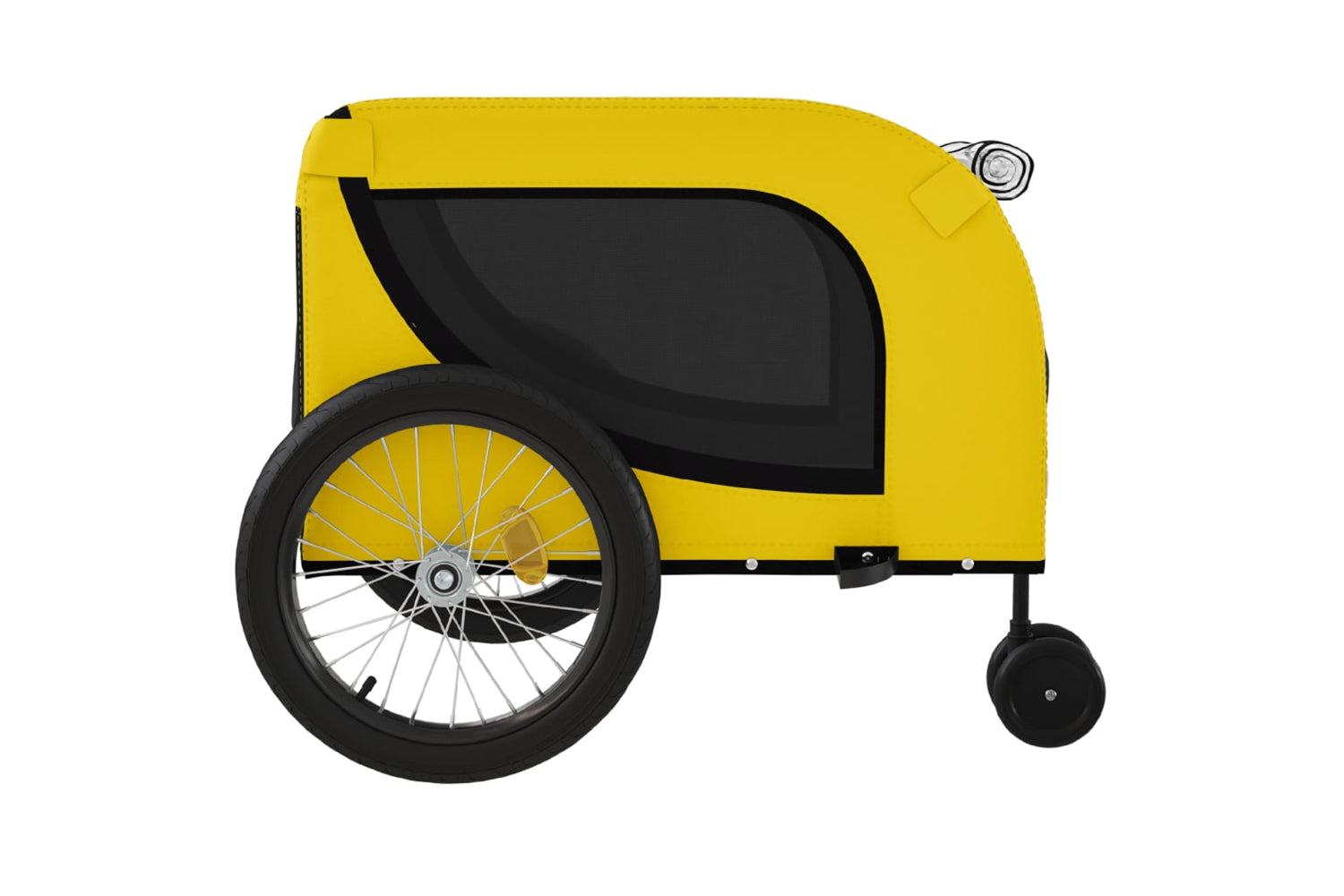 Vidaxl 94029 Pet Bike Trailer Yellow And Black Oxford Fabric And Iron-5