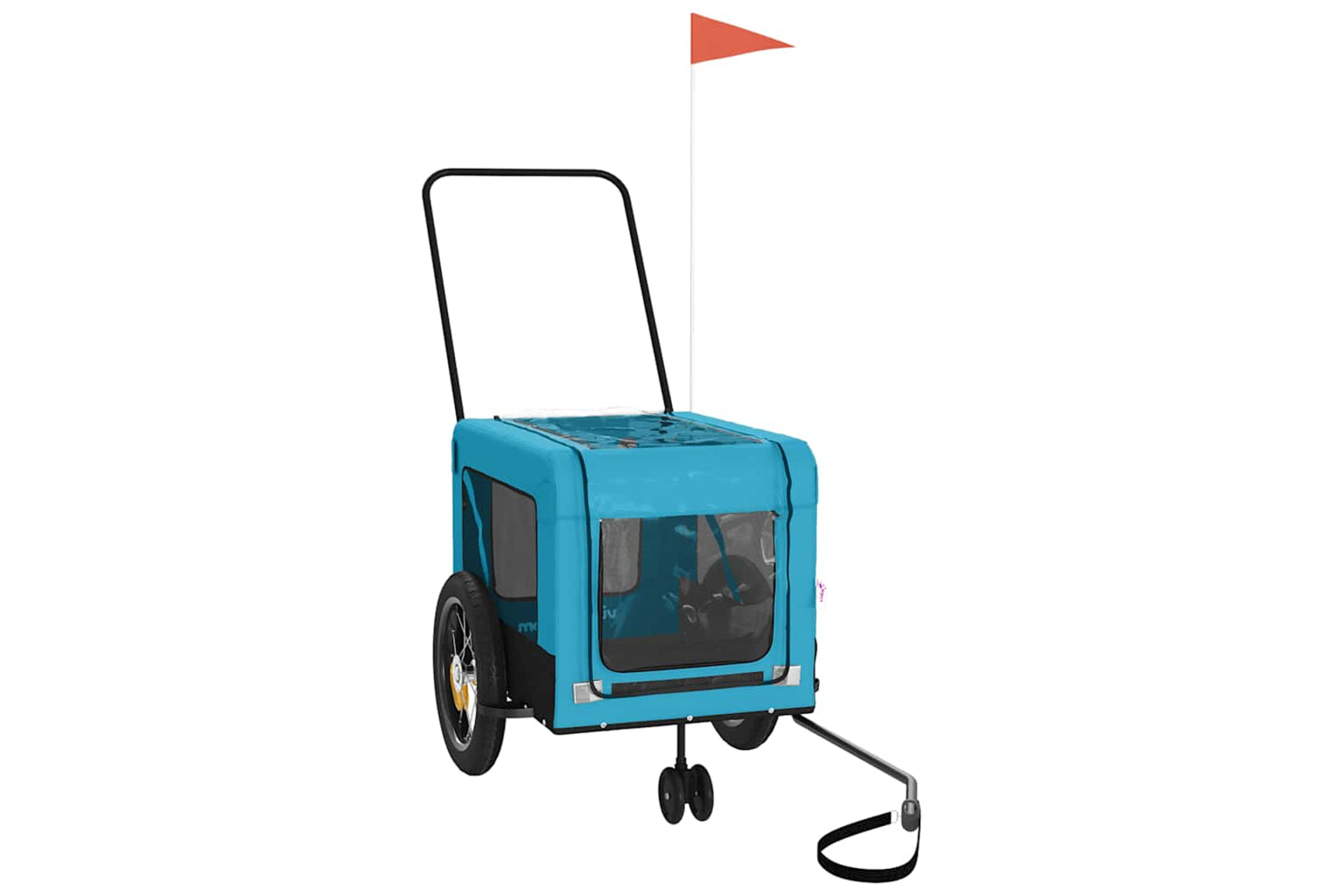 Vidaxl 93946 Pet Bike Trailer Blue And Black Oxford Fabric And Iron-2