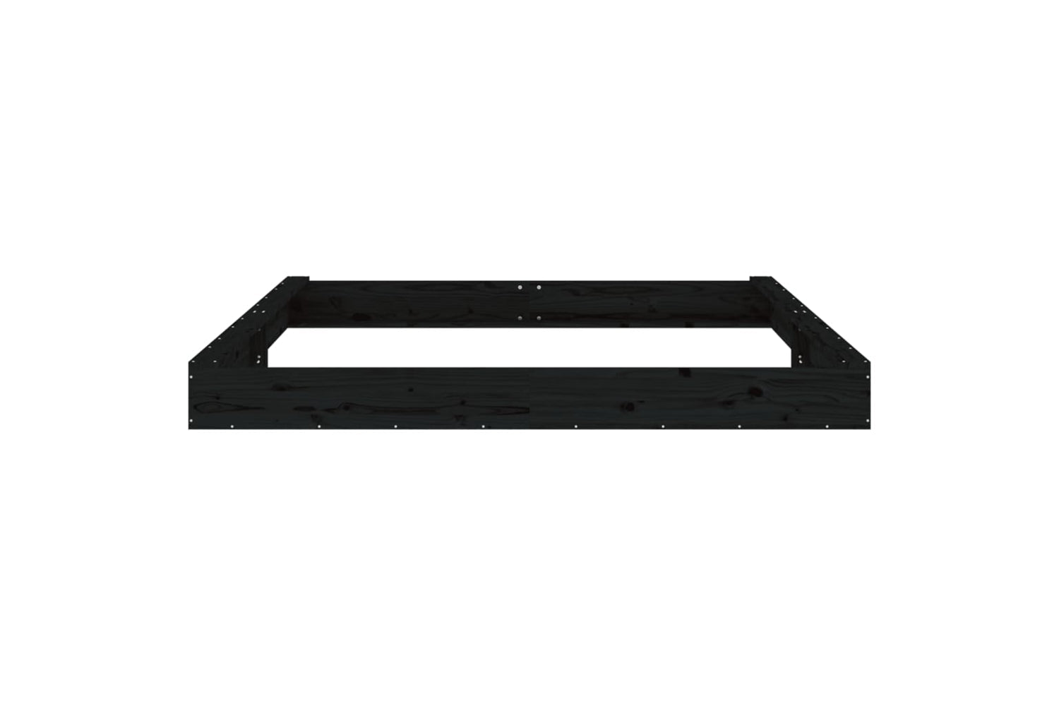 vidaXL 825048 Sandbox With Seats Black Square Solid Wood Pine-4