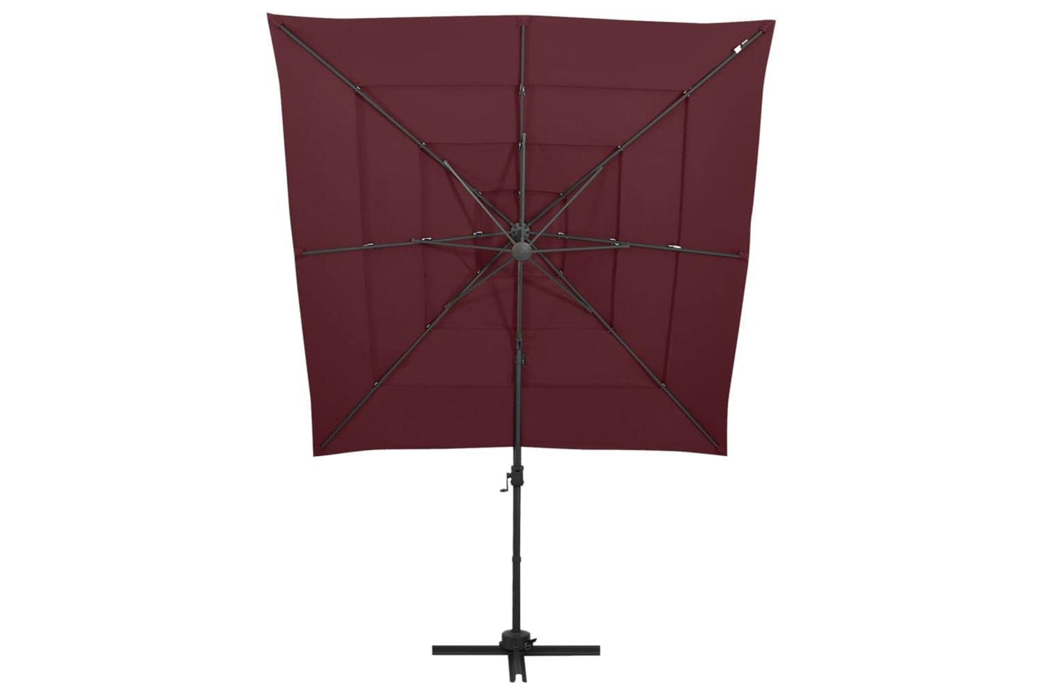 vidaXL 313824 4-tier Parasol With Aluminium Pole Bordeaux Red 250x250cm-2