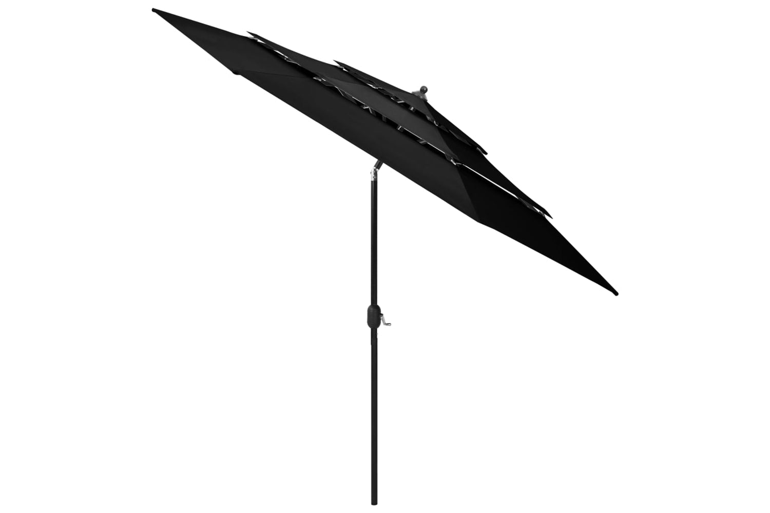 Vidaxl 313874 3-tier Parasol With Aluminium Pole Black 3 M-2