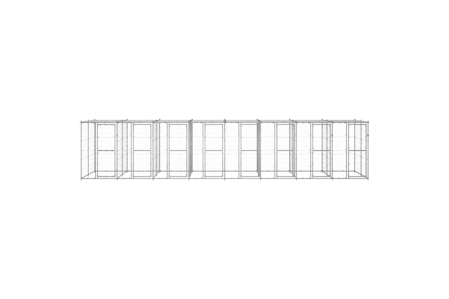Vidaxl 3082277 Outdoor Dog Kennel Galvanised Steel With Roof 19.36 M2-2
