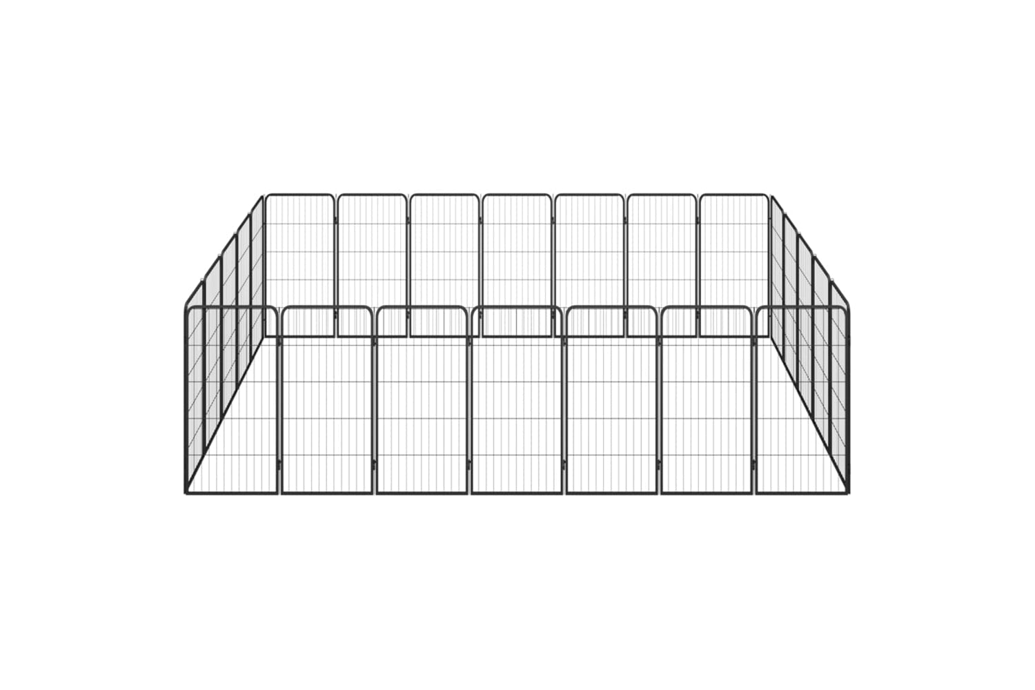 vidaXL 3115962 24-panel Dog Playpen Black 50x100cm Powder-coated Steel-2