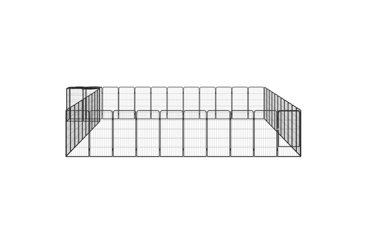 vidaXL 3115957 46-panel Dog Playpen Black 50x100cm Powder-coated Steel-2